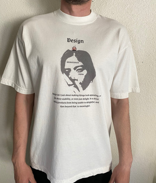 Garment Dye Crew Neck T-Shirt (Off White)