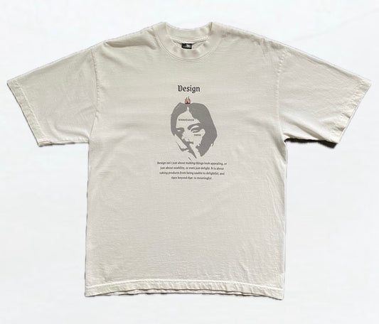 Garment Dye Crew Neck T-Shirt (Off White)